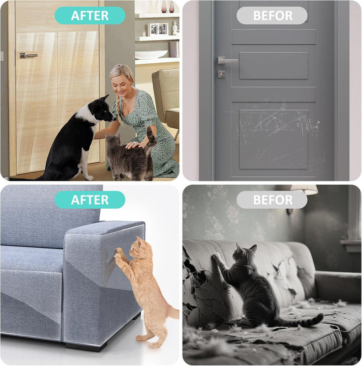 Uross Kratzschutz Sofa Katze, 5m x 43cm Katze Sofa Transparent Kratzschutzfolie Couch für Möbel von