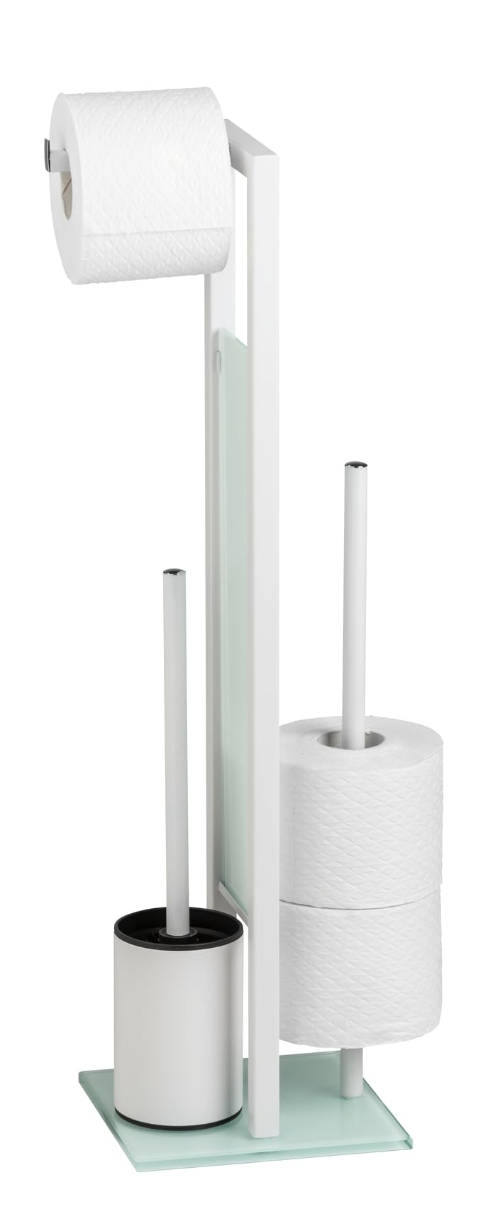 WENKO Stand WC-Garnitur Rivalta, mit Toilettenpapierhalter und WC-Bürstenhalter, lackierter Stahl, 2