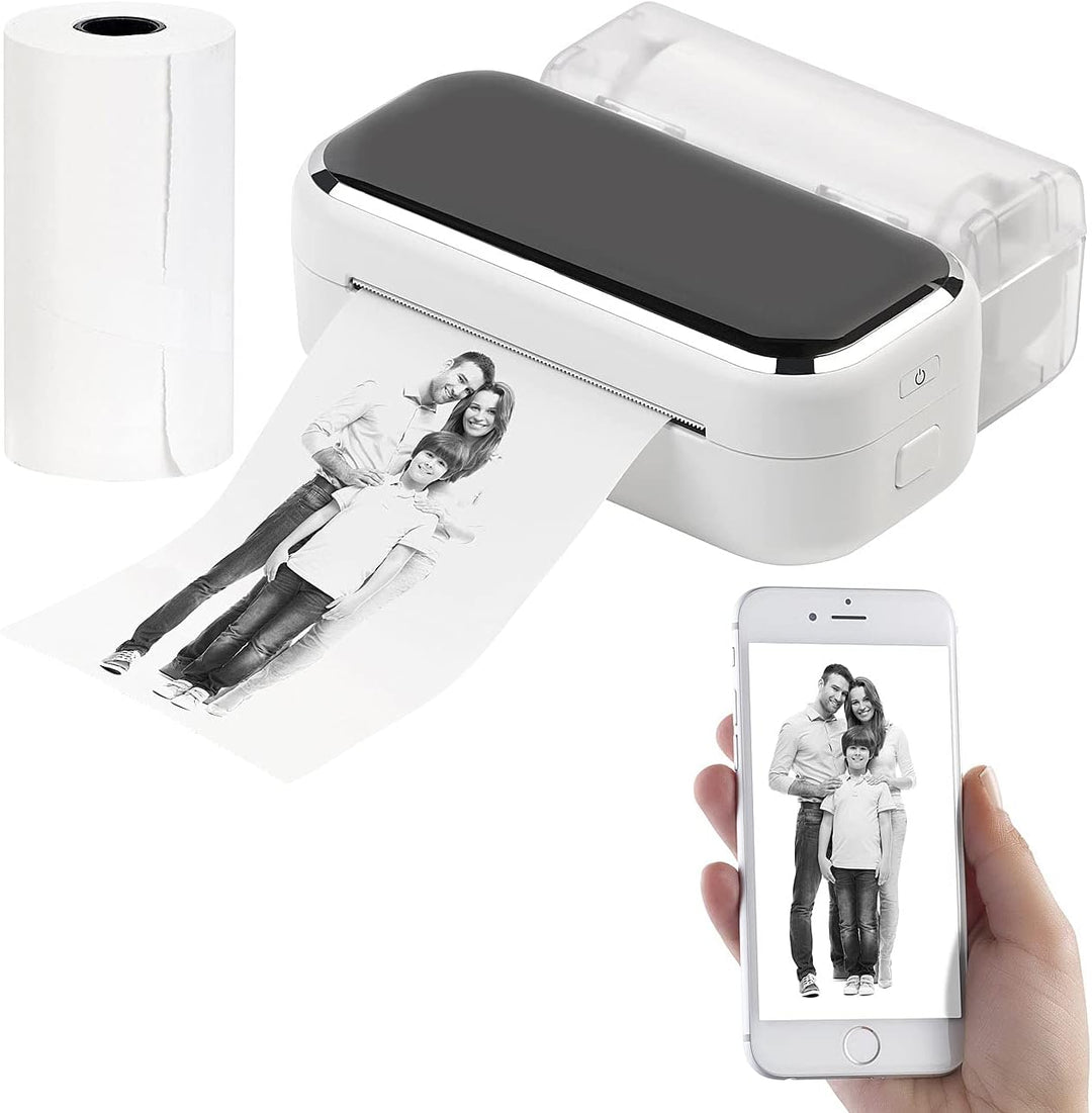 Callstel Fotodrucker: Mobiler XL Akku-Foto-Thermodrucker, Android, iOS, Bluetooth, App, 80mm (Handyd