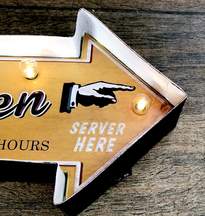 DiiliHiiri Retro-Schild, beleuchtet, Café, Vintage Metallschild, Handwerk, Zubehör für Zuhause (Mom&
