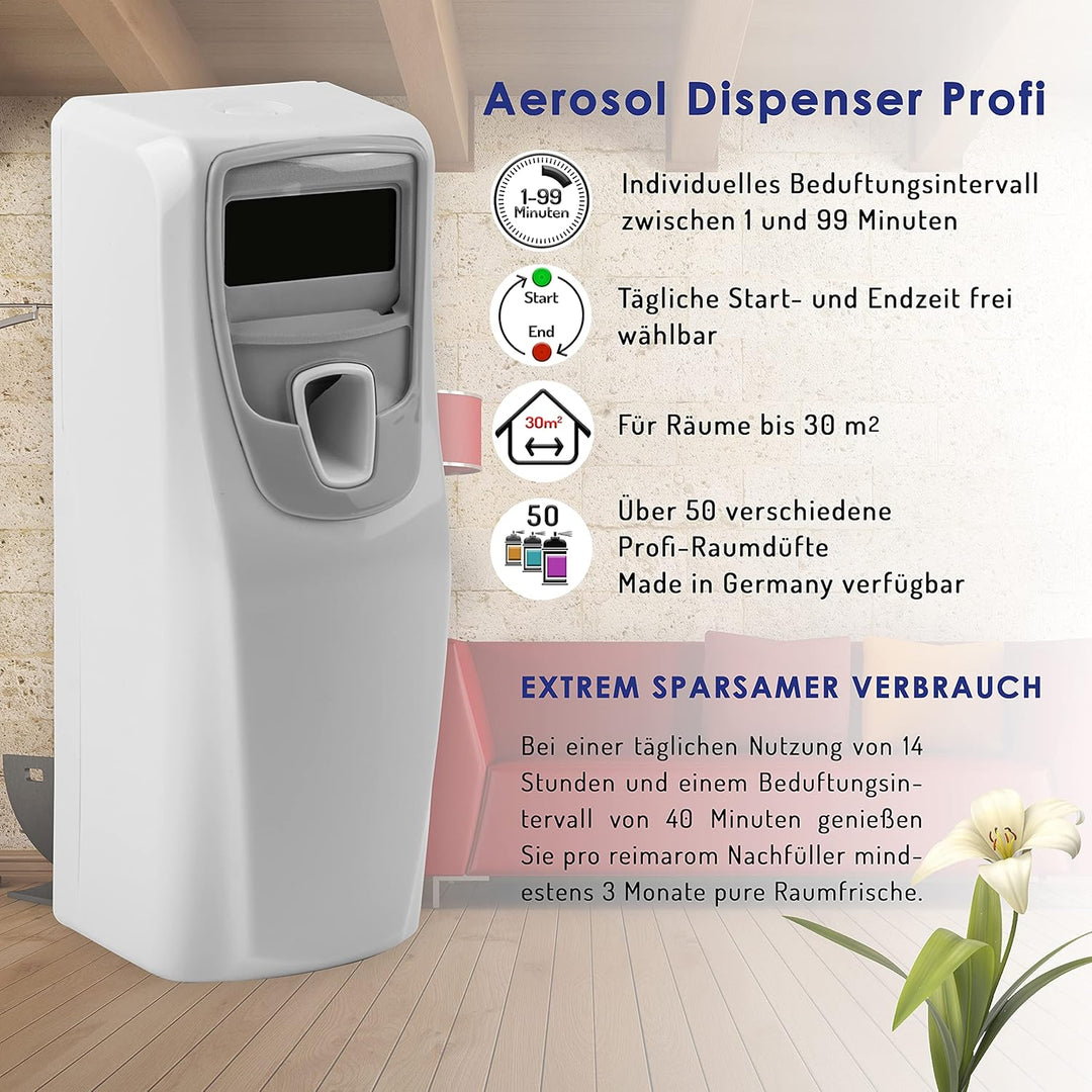 Automatischer Duftspender programmierbar zur Raumbeduftung gegen schlechte Gerüche mit Batterien