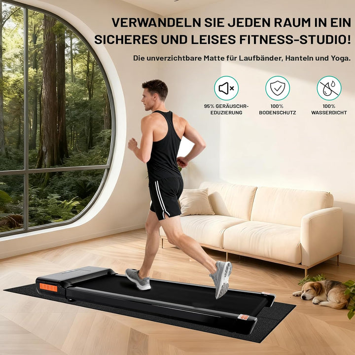 Faltbare Bodenschutzmatte Fitnessgerät (120*80/200*90 cm) - Laufband Matte 6mm Dicke - langlebig, ru