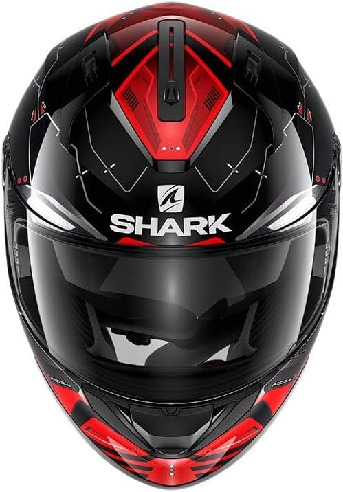 Shark Integralhelm RIDILL MECCA HE0537 KRS schwarz rot Sonnenblende Motorradhelm Schwarz/Rot XL, Sch