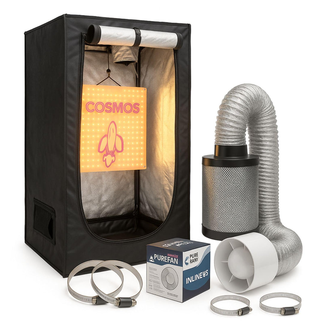 Weedness Grow Box Komplett Set LED 45 Watt Basic 40x40x140 cm - Zuchtzelt Growschrank Growzelt Anbau