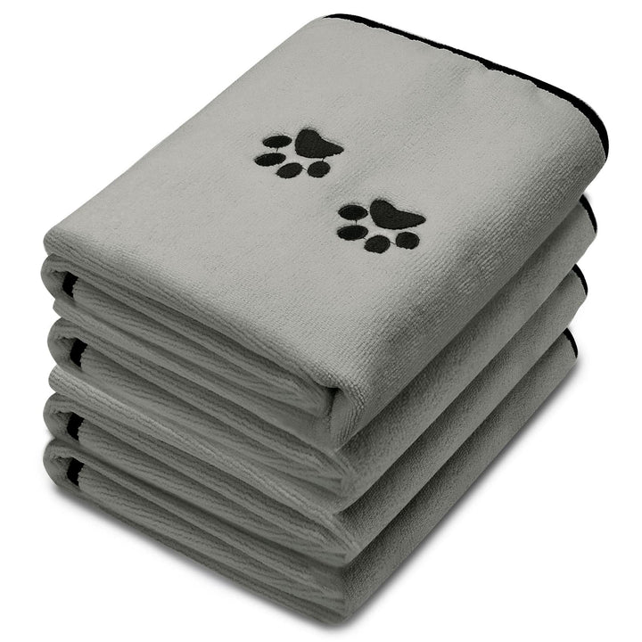 Irenare 4er Pack Hunde Handtuch Hunde Mikrofaser Handtücher Weich Saugfähig Haustier Badetuch Hunde
