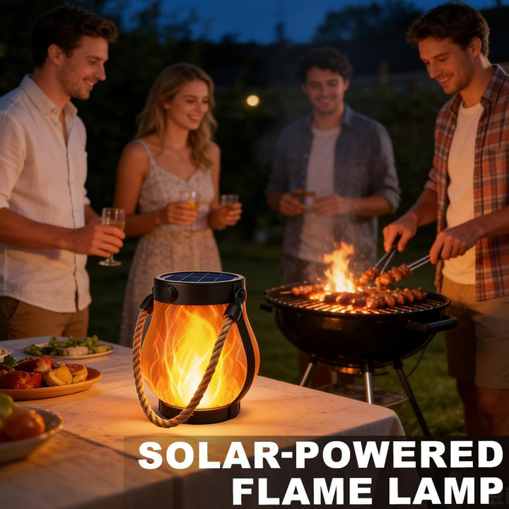 2pcs Solarlaternen Für Draussen, Solar Laterne Tanzende Flammen LED Tragbares Rund Stehend, Solarlat