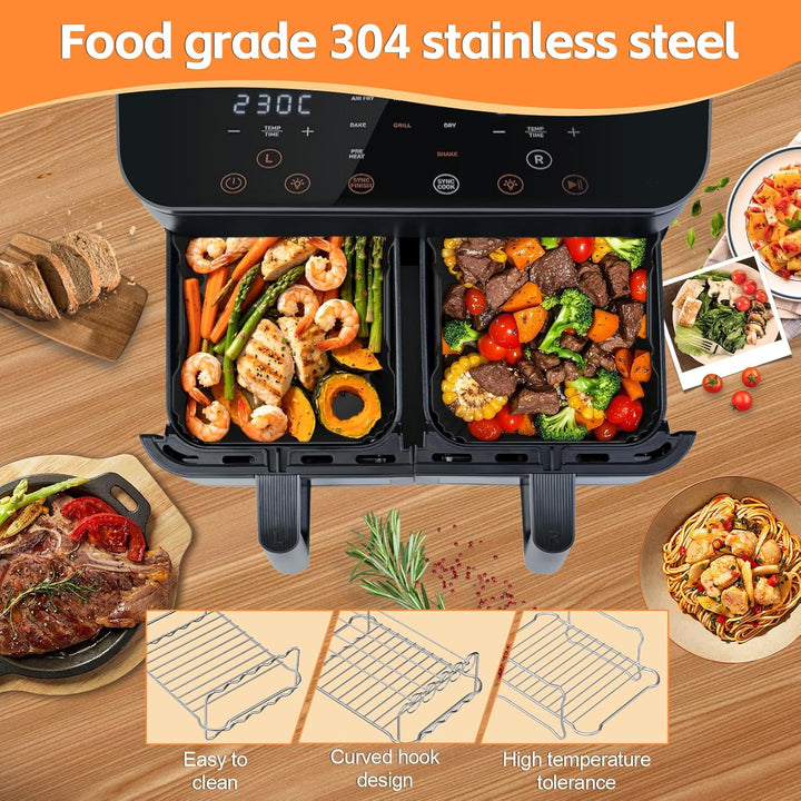 Airfryer Zubehör für COSORI Heissluftfritteuse Zubehör Dual Zone 8.5 L,Wiederverwendbares Airfryer Z
