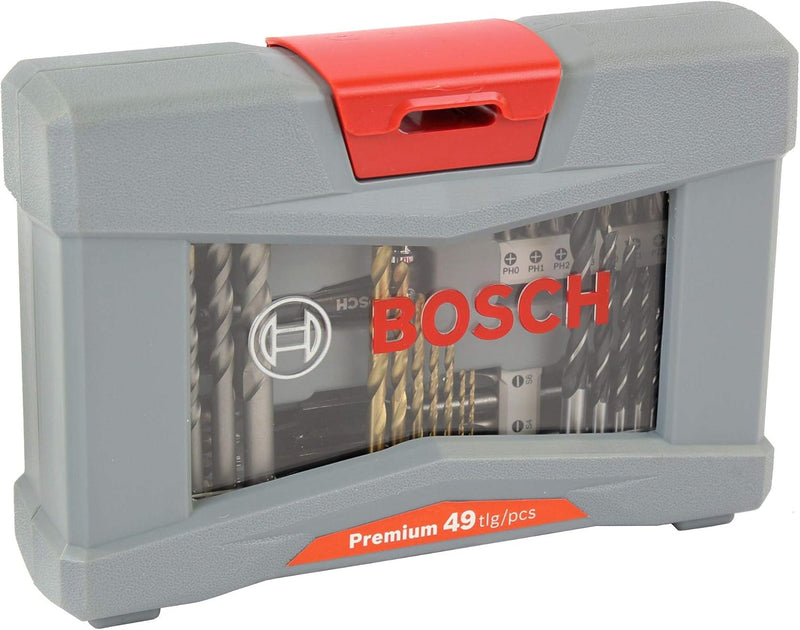 Bosch Professional 49tlg. Bits und Bohrer Premium X-Line Set (Betonbohrer, Fliesenbohrer, Universalh