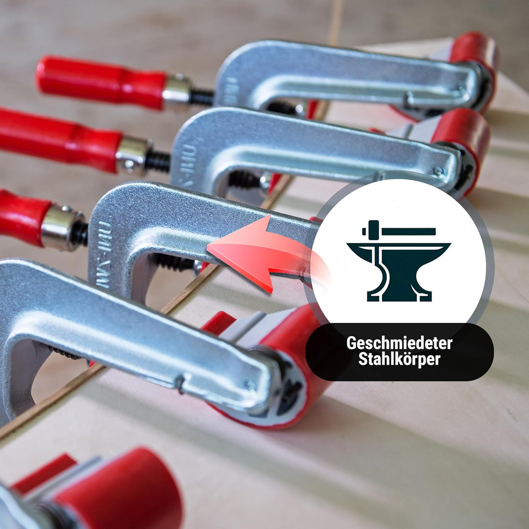 Uni-Zwinge Spannbereich 10-65 mm Ausladung 120 mm Klemmbereich 10-65mm Uni-zwinge, Klemmbereich 10-6