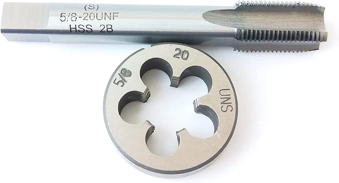 HUAZHICHUN 1 Stück 5/8-20 UNS Gewindebohrer + 1 Stück 5/8-20 UNS Schneideisen, HSS Gewindebohrer und