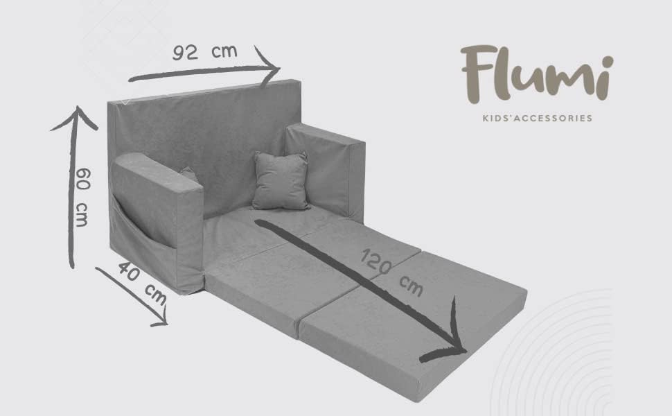 Flumi Personalisierte Kindercouch Kinder Sessel Sofa Schlafsofa jugendzimmer mit Gravur KINDERNAME S