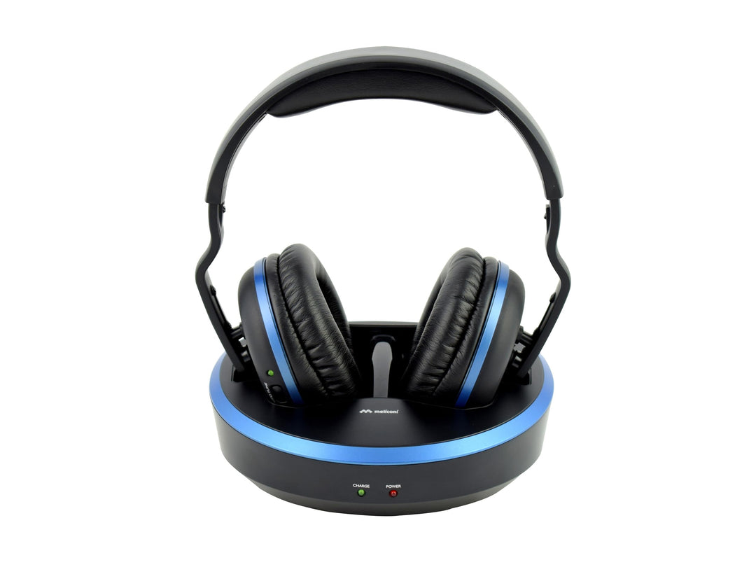 Meliconi HP Comfort, Kabelloses Headset mit Ladestation, TV-Kopfhörer mit Verstellbarem Kopfbügel, 8