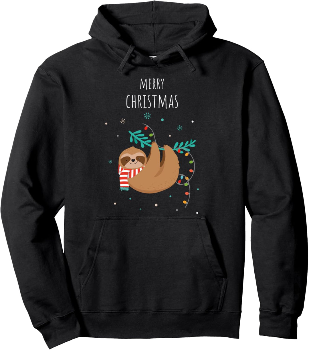 Lustiges Weihnachtsfaultier wünscht Heiry Christmas Pullover Hoodie
