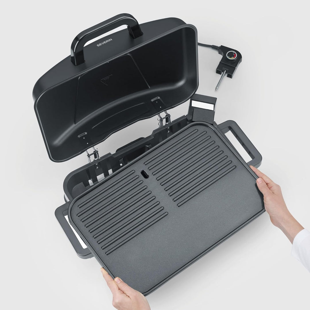 SEVERIN Electric Outdoor BBQ Grill mit Stand und Haube PG 8598