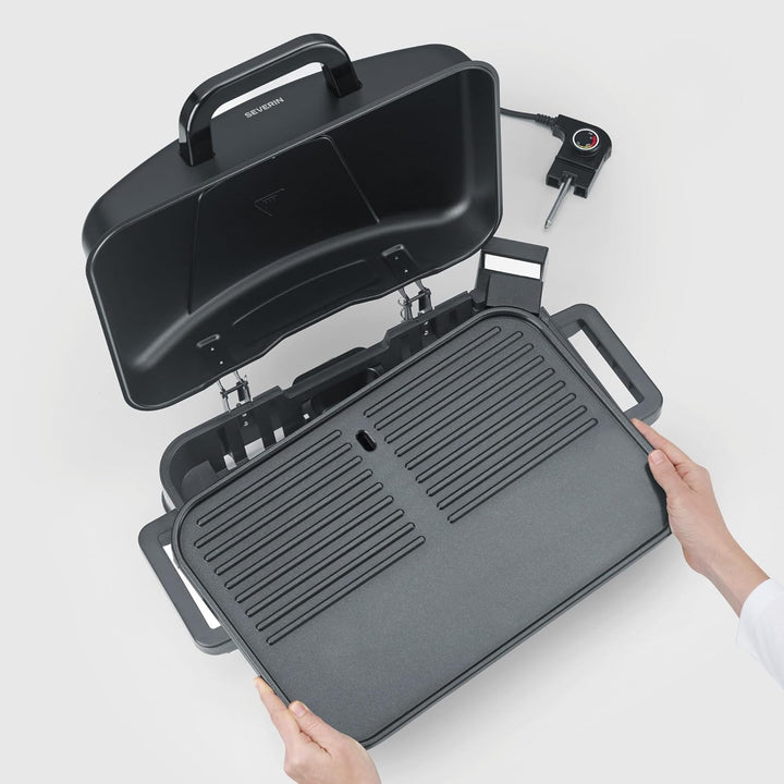 SEVERIN Electric Outdoor BBQ Grill mit Stand und Haube PG 8598
