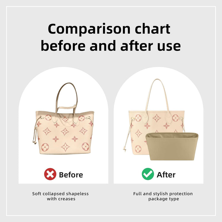 DGAZ Taschen Organizer Einsatz, Seide Innentasche für Neverfull PM/MM/GM, Leicht Taschenorganizer Sh