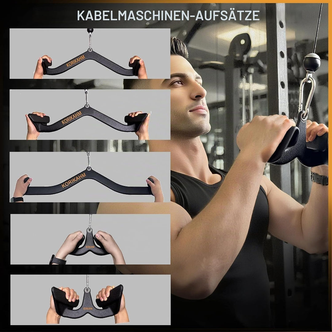 Ergonomic Design Lat Pull down Bar Grip Handle, Lat Pulldown Attachments, Strength Trainer for Athle