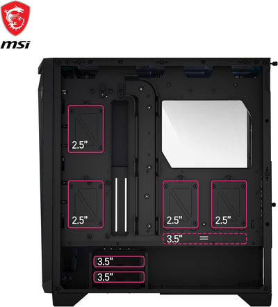 MSI MPG GUNGNIR 300R Airflow Mid-Tower PC-Gehäuse - E-ATX Unterstützung, Grafikkartenständer, schalt