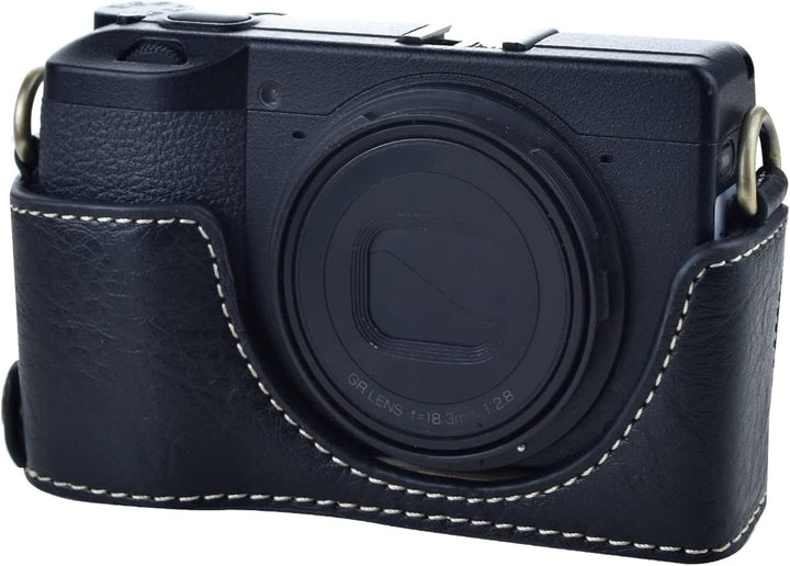 Rieibi Ricoh GR III/GR IIIx Tasche – Vintage PU Leder Kameratasche für Ricoh GR IIIx GR III GRIII GR