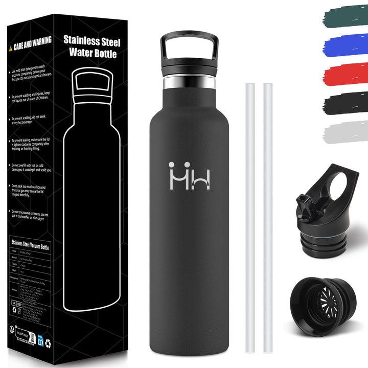 HoneyHolly Trinkflasche 750ML, BPA-Frei, Trinkflasche Edelstahl, Auslaufsichere Isolierflasche Doppe