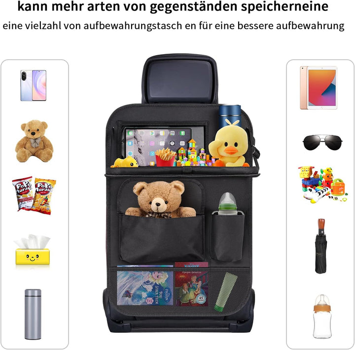 ERWEY Auto Rückenlehnenschutz 2 PCS Autositz Organizer Rücksitz Organizer mit Tablet/Telefon Aufbewa