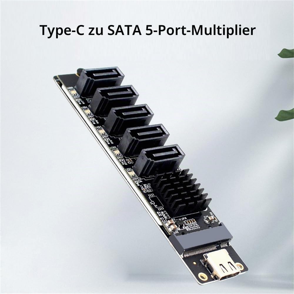 NFHK 10Gbps USB-C Typ-C zu NGFF Schlüssel B+M SATA 6Gbps 5 Ports Adapter Konverter PM Port Multiplie