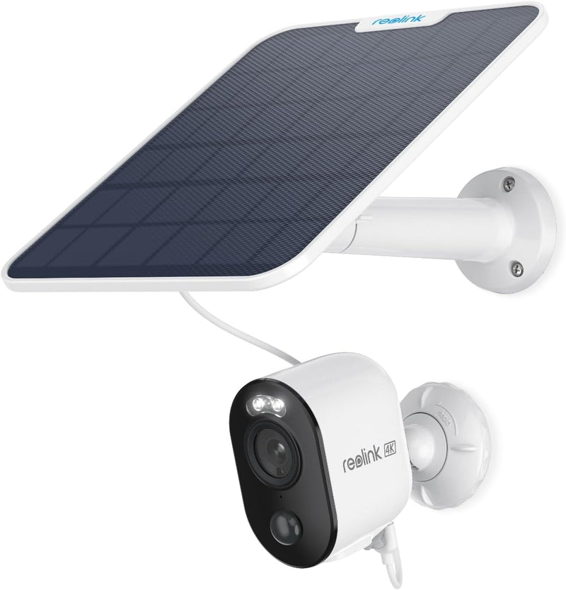 Reolink 4K Überwachungskamera Aussen Akku Argus 3 Ultra mit 6W Solarpanel, 2,4&5GHz WiFi, Solar WLAN