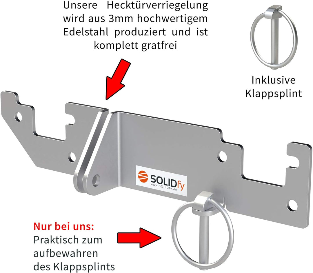 SOLIDfy® - Hecktürverriegelung H1 / H2 Dach Einbruchschutz Hecktür Prick Stop Sicherung für Ducato,