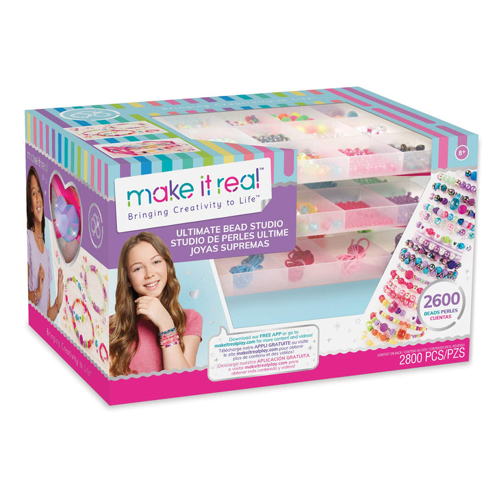 Make It Real DIY-Schmuckbastelset mit Perlen, Anhängern und Aufbewahrungsmöglichkeit – Kunst- und Ba