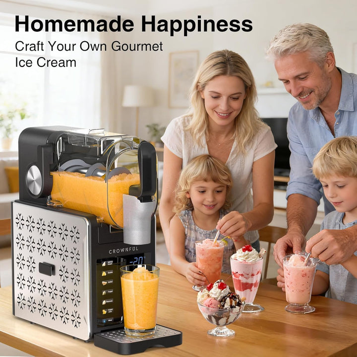 CROWNFUL Slush Maschine für zu Hause 1,9 L Slushie Machine, 6 Programme für Eiscreme, Slush, Eis-Coc