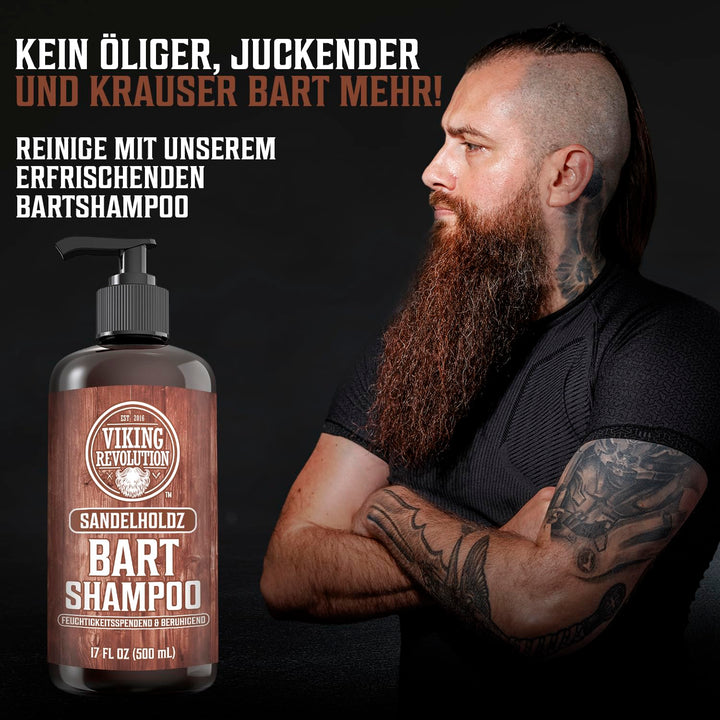 Viking Revolution Bart Shampoo & Conditioner Set - Erweicht, Glättet & Stärkt den Bartwuchs - Natürl