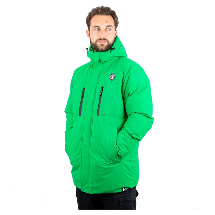 Borussia Mönchengladbach Winterjacke Stadionjacke GREEN | Offizieller Fanartikel, M Grün