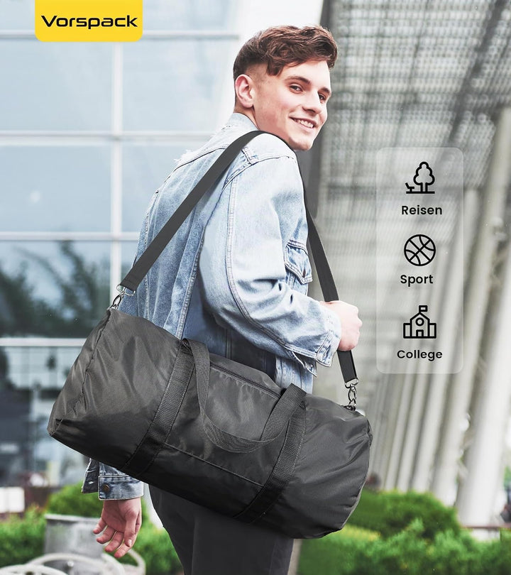 Vorspack 24 Inches Sporttasche Herren Damen - Faltbare Reisetasche Handgepäck with Innentasche Wasse
