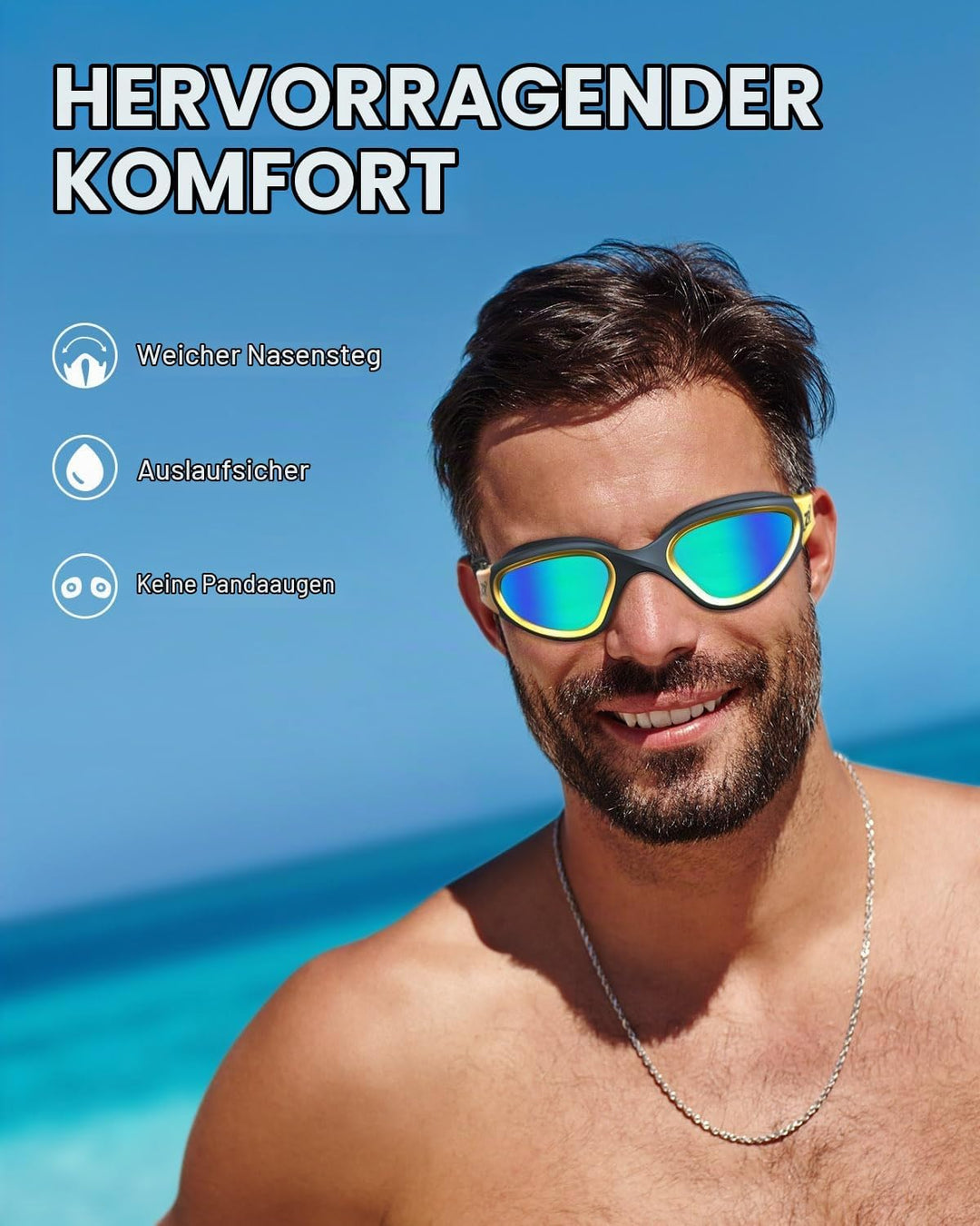 ZIONOR G1 - Polarisierte Schwimmbrille für Unisex und Erwachsene und Damen, beschlagfrei, 100% UV-Sc