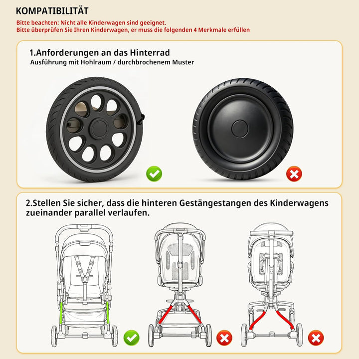 Kinderwagenschaukler, Unterstütztes Schaukeln des Kinderwagens, Baby Schlafhilfe, Sanftes Schaukeln,