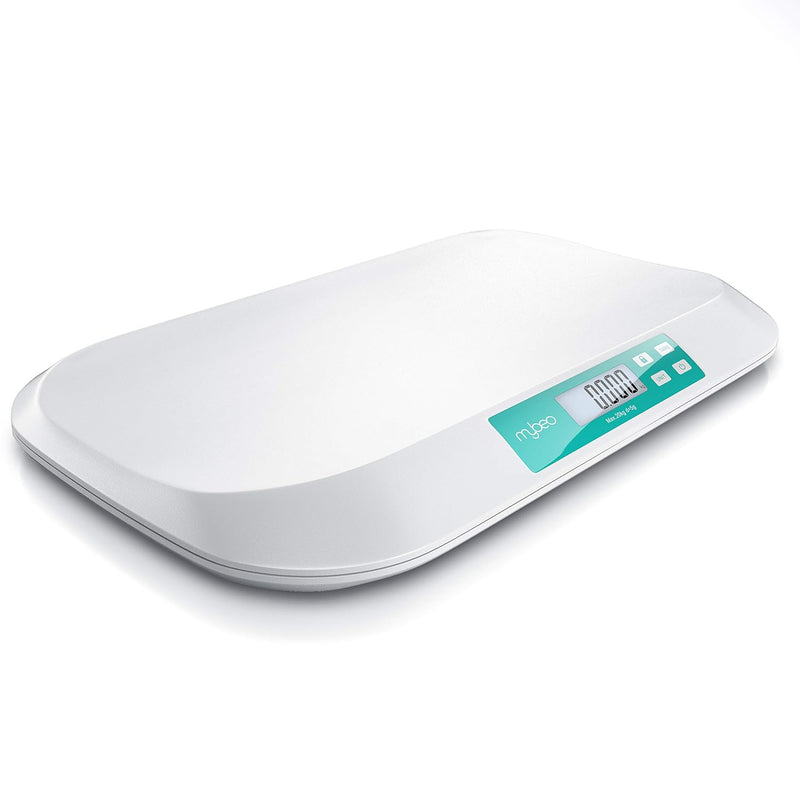 MyBeo - Babywaage digital - Wiegefläche 54 x 26 cm - 50 g bis 20 kg - 5 Gramm Genauigkeit - Kinderwa