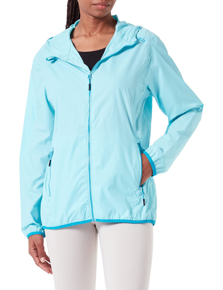 CMP Damen Damen-regenjacke mit Fester Kapuze WOMAN JACKET RAIN FIX HOOD 36 Wasserfall, 36 Wasserfall