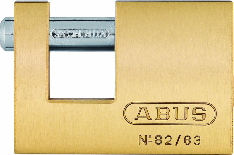 ABUS Messing-Vorhängeschloss 82/63 gl.-8502 - gleichschliessend - Monoblock-Hangschloss für Rollgitt