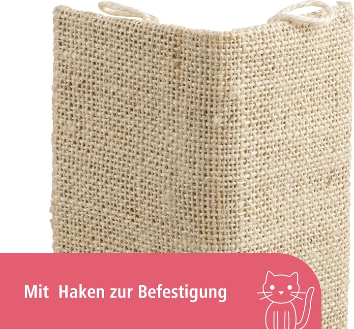 Kerbl Pet Kratzbrett Kevin, Krallenbrett, beige, 100x56cm, Holz, Sisal, Katzen, mit Fleece bezogene