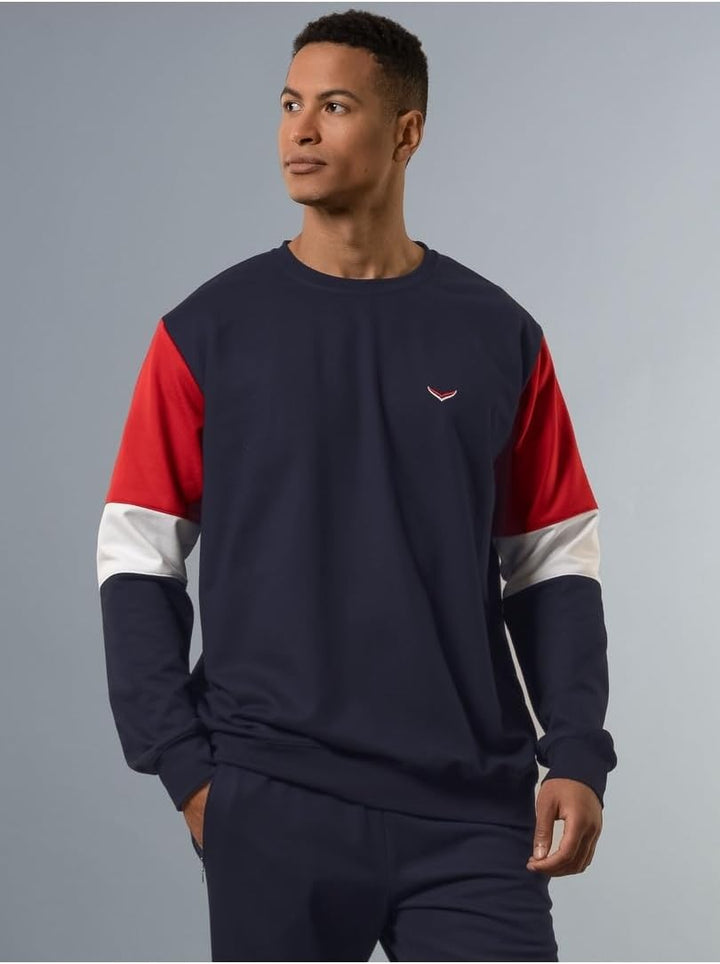 Trigema Sweatshirt mit kontrastfarbigen Elementen S Blau, S Blau
