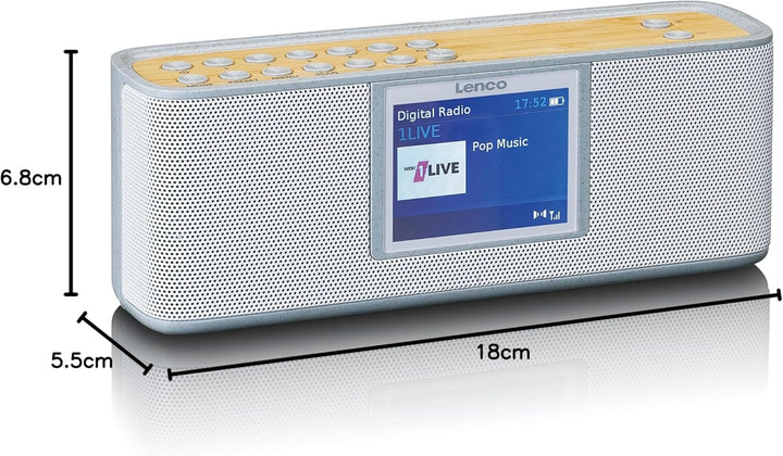 Lenco PDR-046GY tragbares DAB+ Radio - DAB+ Radio mit Bluetooth® - PPL FM - 5 Speichertasten - Radio