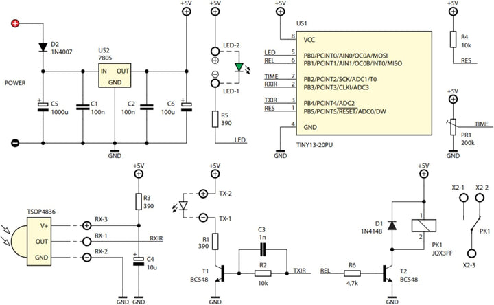 AVT1980 KIT DIY Näherungsschalter, Näherungssensor, elektronisches DIY Kit, Elektronik-Bastelkit, Üb
