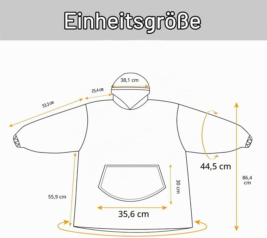 softan Hoodie Sweatshirt Decke Robe, Grosser Sherpa Plüschpullover mit übergrossen Taschen,Super Wei