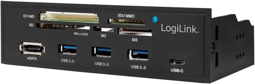 LogiLink UA0341 - 5,25" Multifunktions Panel mit: integriertem Kartenleser (M2, MS, SD, micro-SD, XD