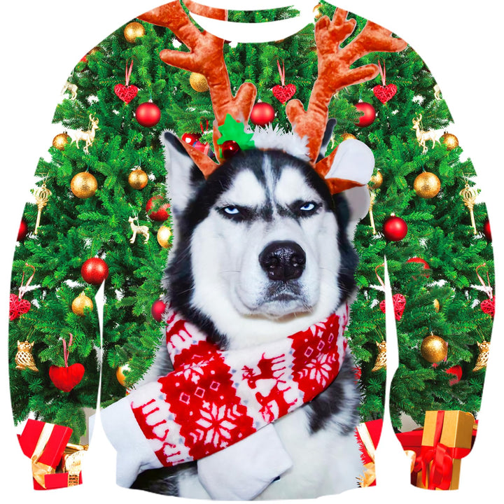Goodstoworld Weihnachtspullover 3D Unisex Druck Pullover Weihnachten Pullover Ugly Christmas Sweater