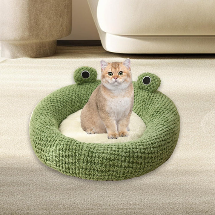 Froschkatze Bett mit Kapuze Langer winterer Winter Wärme geschlossener Katzenbett süsse Cartoon Nich