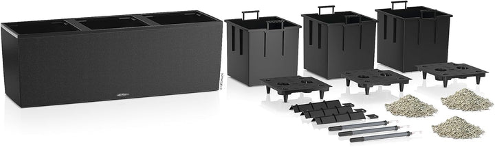 LECHUZA TRIO Stone 40 graphitschwarz 15056 129.5x42x44 cm Graphitschwarz, 129.5x42x44 cm Graphitschw