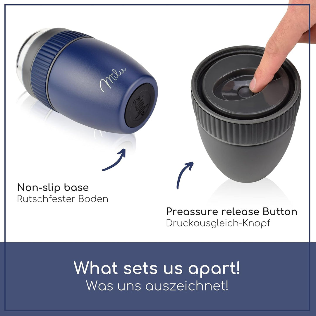 Milu Müslibecher to go 400ml I isolierter Edelstahl Joghurtbecher für Müsli I auslaufsicherer Becher