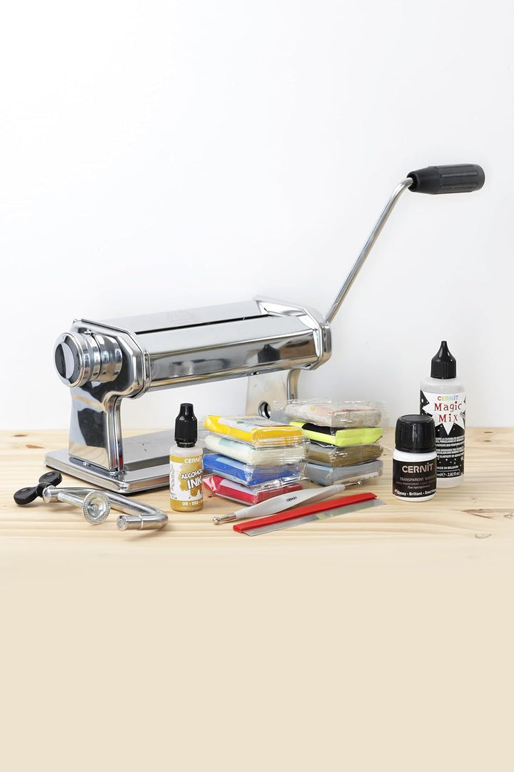 CERNIT CE901C - Pastamaschine aus verchromtem Stahl, praktisch und kompakt, für Modelliermasse (Poly