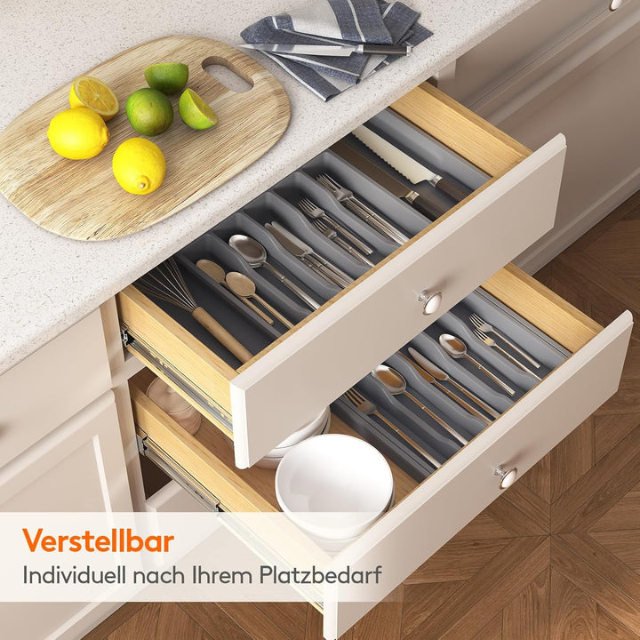 Lifewit Besteckhalter, erweiterbarer Utensilienhalter für Schublade, Verstellbarer Besteckkasten, ko